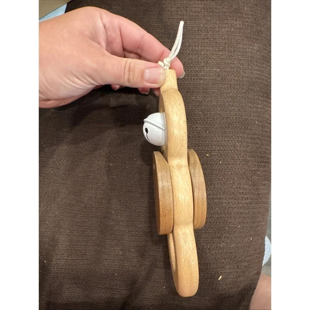 Lovevery Play Mat Gym Wooden Batting Ring Bell Toy Replacement Part Wood Hanging